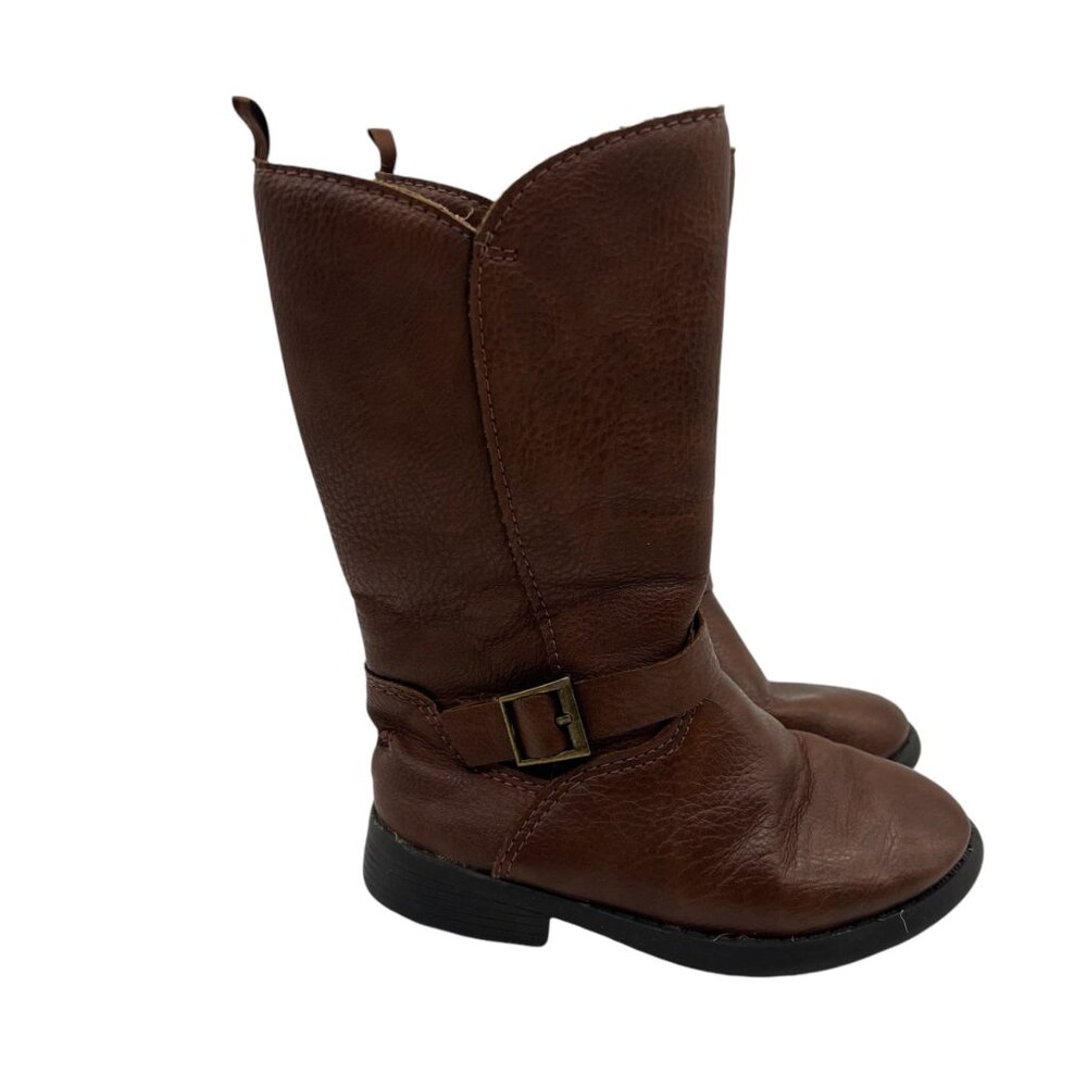 Oshkosh Girl Toddler Size 7 Cowgirl Lumi Boots Brown Calf High Fashion Zip Up